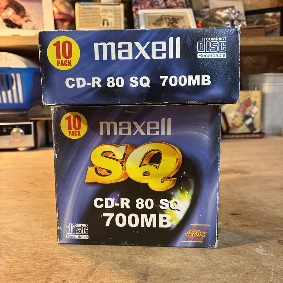 Maxell Two New Boxes Old Stock S Q Cd-r 80sq 700mb Two Boxes 10 Pack Two Boxese - Image 2 of 3