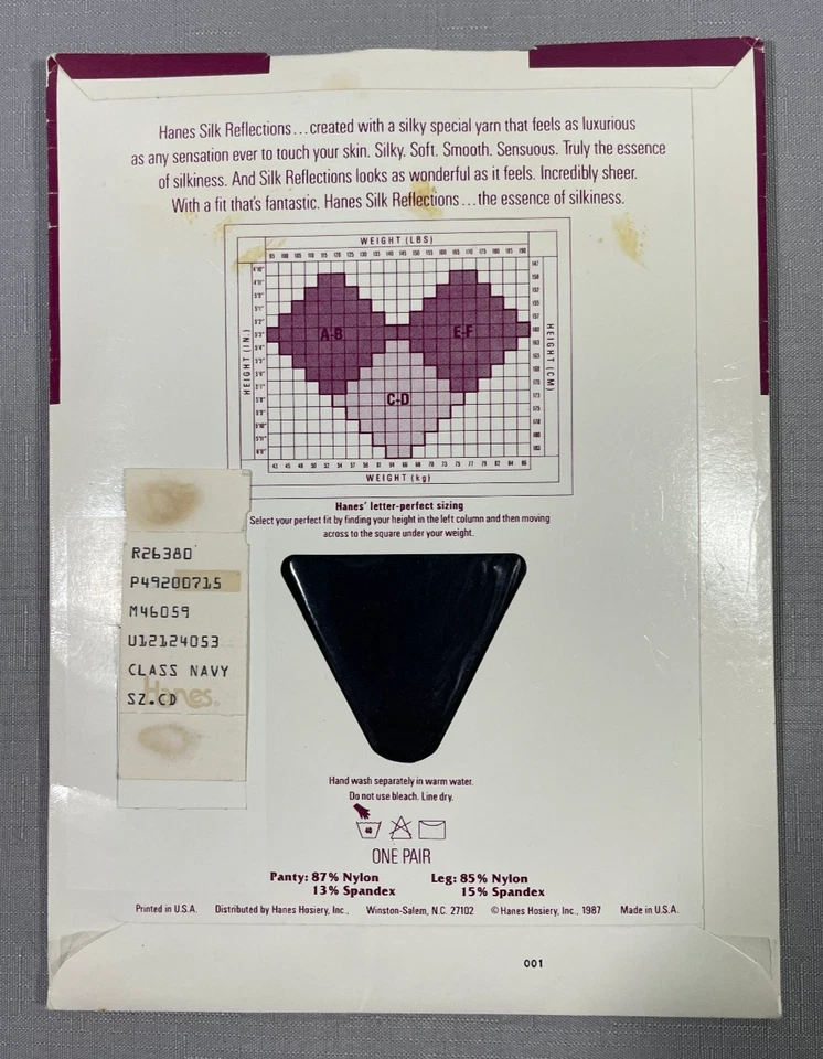 Pantimedias Hanes Silk Reflections para mujer clásicas azul marino talla C-D nailon 715 Foto 3 de 4