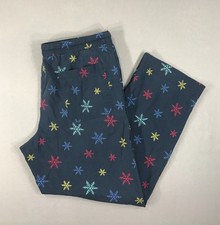 Gap Pants Men's Medium Blue Snowflakes Pull On Lounge Pajama Drawstring Pockets