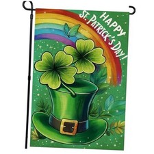 Happy St Patricks Day Garden Flag 12x18 Inch, garden flag-12 18" 26-ST hat