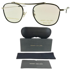 NEW Henry Jullien Oxford C53P03 Silver Black Square Metal Optical Frame Eyeglass