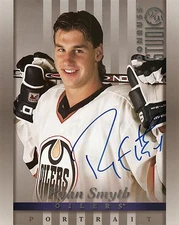 Ryan Smyth Oilers 1997-98 Donruss Studio 8x10 PHOTO Signed Auto
