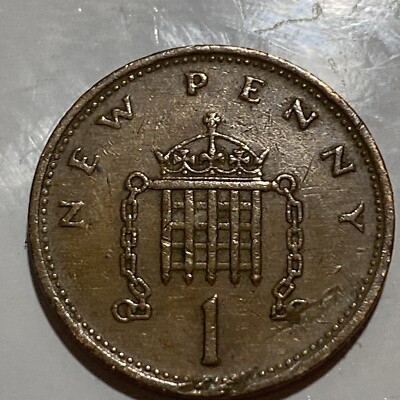 1971 1 NEW PENNY ELIZABETH.II D. G. REG. F. D. 1971 Rare Error On 1971 1 NEW PENNY ELIZABETH.II D. G. REG. F. D. 1971 Rare Error On