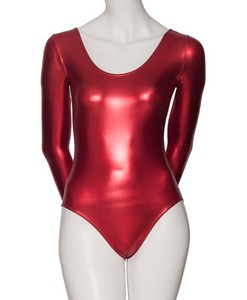red metallic leotard