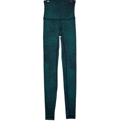 Lululemon Womens High Waist Wunder Under Luon Spray Jacquard Hunter Green Size 2 - Picture 5 of 12
