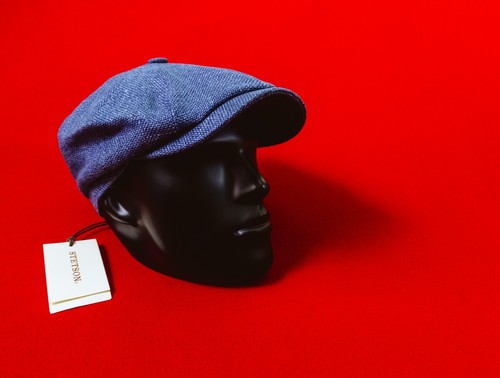 STETSON Herren Mütze blau 58% Schurwolle 42% Leinen Größe 58 / M Zeitungsjunge Fahrmütze