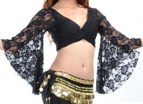 Bolero Bauchtanz Oberteil Spitze Tops Tanzbekleidung Belly Dance Karneval Tanz - Picture 20 of 23