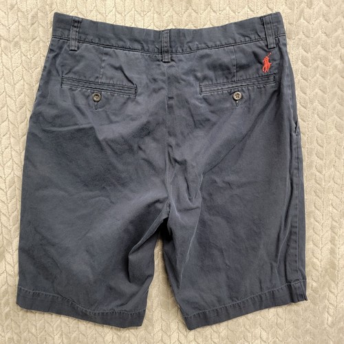 Pantalones Cortos Chinos Polo Ralph Lauren De Colección Calce Clásico Para Hombre Talla 30 Azul Marino Rojo Poni - Imagen 6 de 8