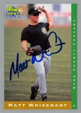 Matt Whisenant autographed baseball card 1993 Classic Best Rookie #149