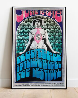 Jimi Hendrix Janis Joplin The Who Monterey Pop / XXL Poster - 36''x24'' (#1315)