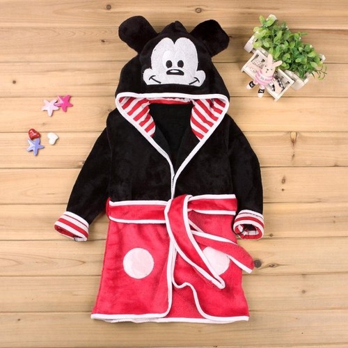Kids Robes Baby Hooded Bathrobe Girls Boys Mickey Mouse Bath Robe Kids Cartoon - Picture 18 of 73