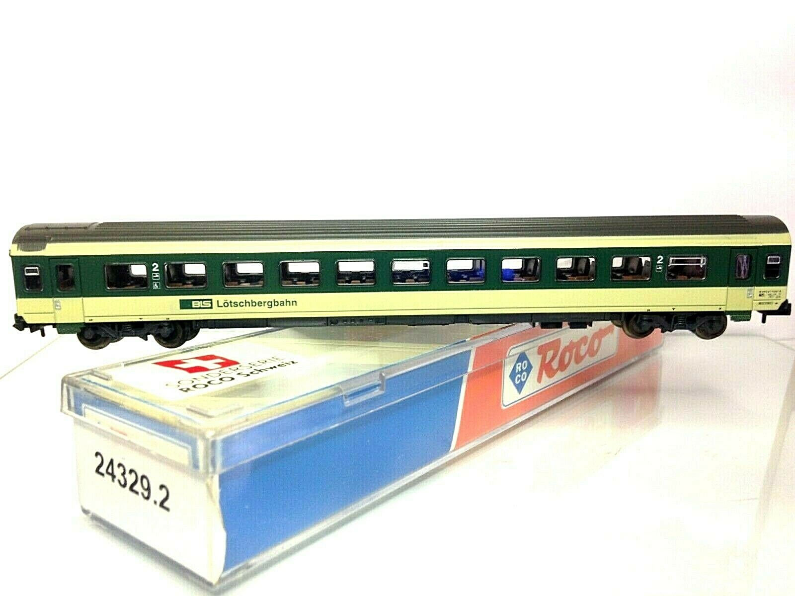 ROCO 24329.2 BLS (ex-BT) EW IV 2 Kl. Sonderserie Schweiz verde creme wie NEU OVP ROCO 24329.2 BLS (ex-BT) EW IV 2 Kl. Sonderserie Schweiz verde creme wie NEU OVP