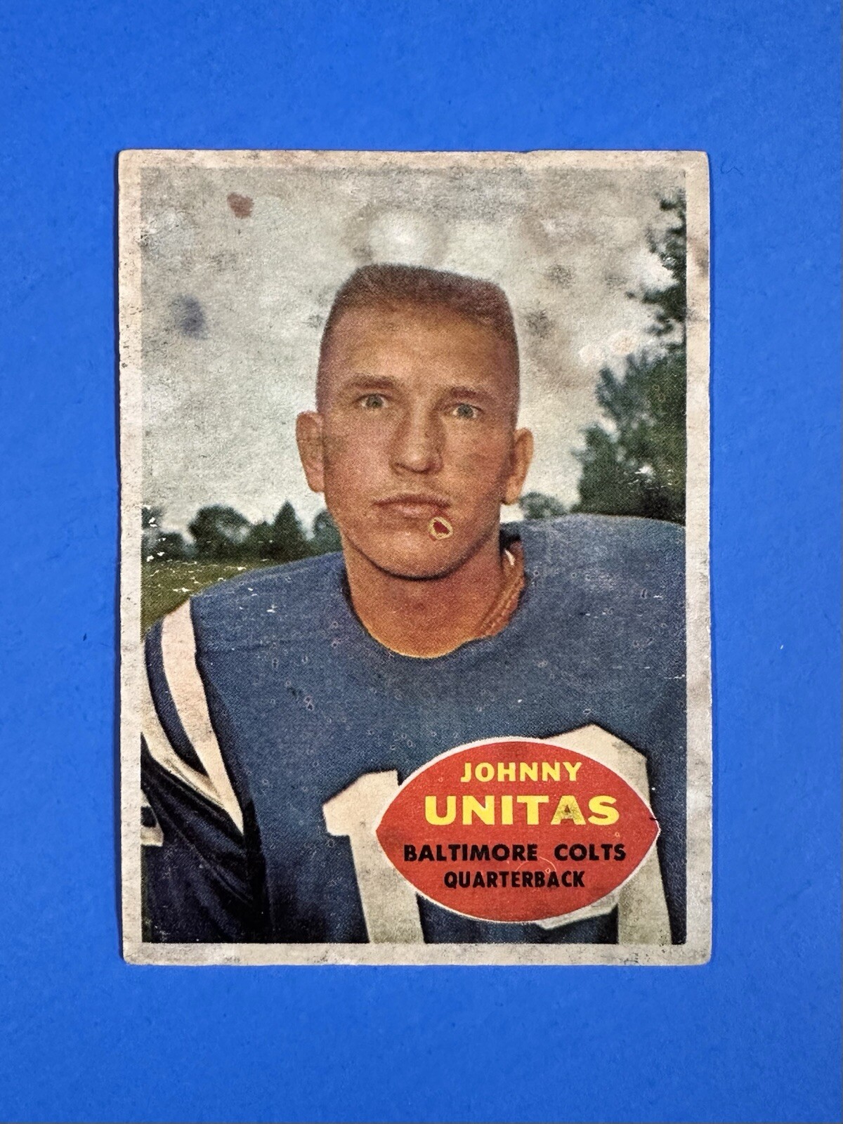 JOHNNY UNITAS ~ 1960 TOPPS Football Card #1 (PR/FR) ~ HOF ~ BALTIMORE COLTS v2
