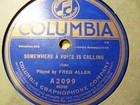 1916 Fred Allen Saxophone Sunshine of your Smile Somewhere a voice Columbia 2099