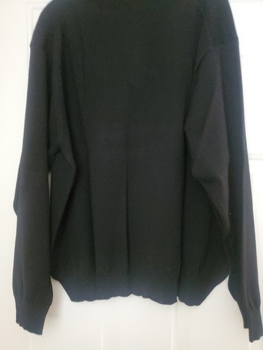 Paul Frederick Polo Sweater Men's Black 100% Merino Wool Pullover Size Xl - Picture 2 of 8
