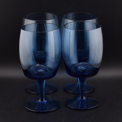 Gorham Crystal - Deep Blue Water Glass - Set of 4 - 6 3/8" - Picture 1 of 3