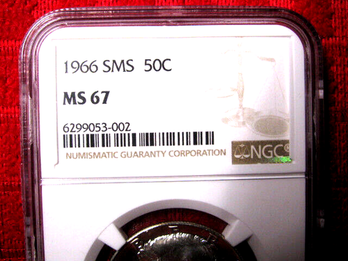 1966 SMS 50c Kennedy Half Dollar - NGC MS 67 - SKU#: 42499 - Picture 4 of 4