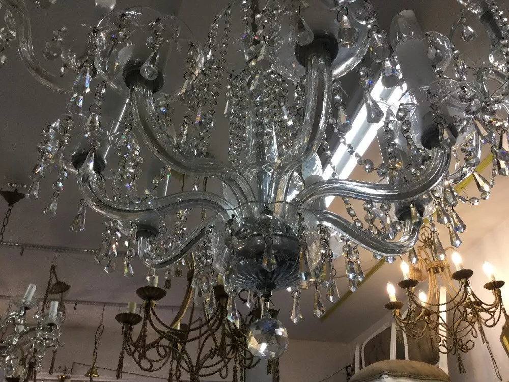Czechoslovakian crystal outlet chandelier antique