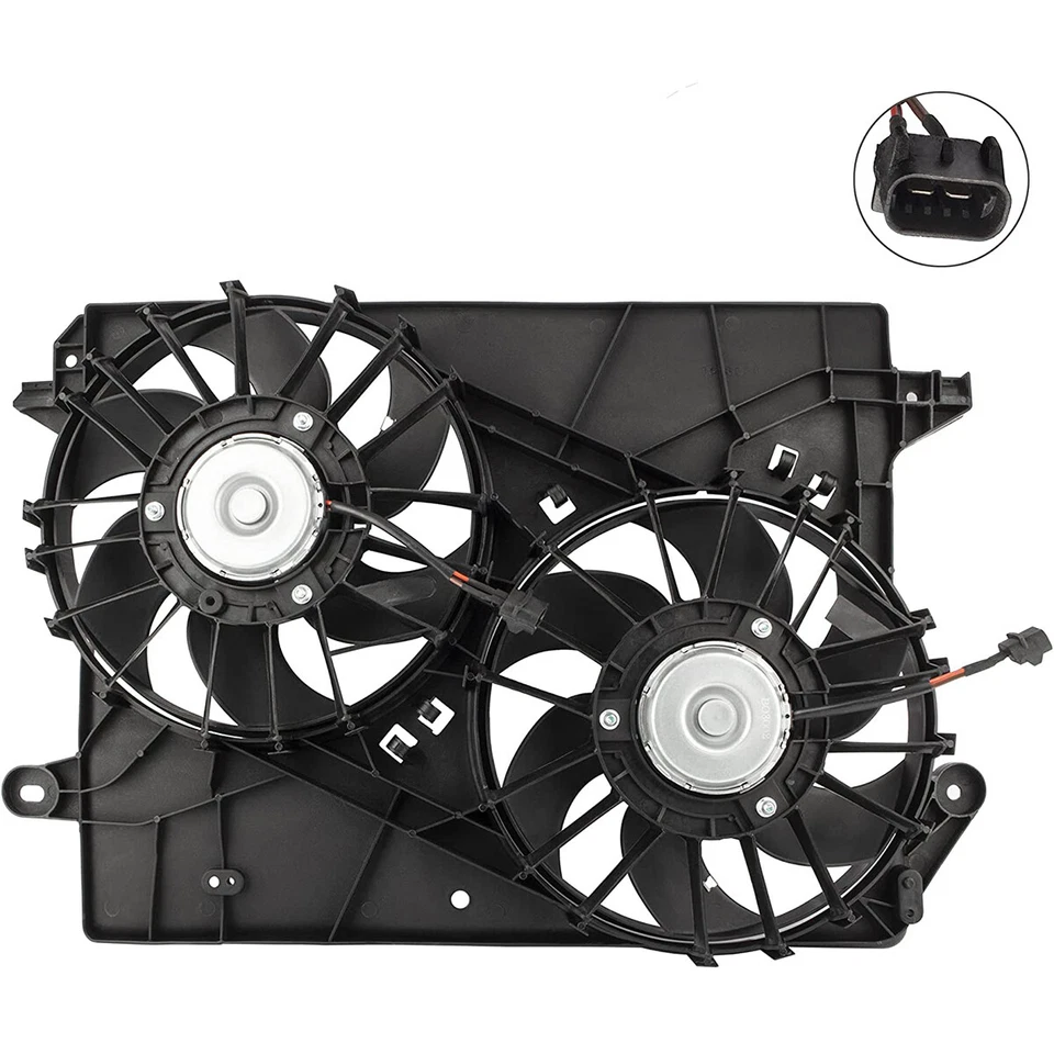 Radiator Dual Cooling Fan Assembly For 05-09 Chrysler 300 05-08 Dodge Magnum — 第 3/4 张图片