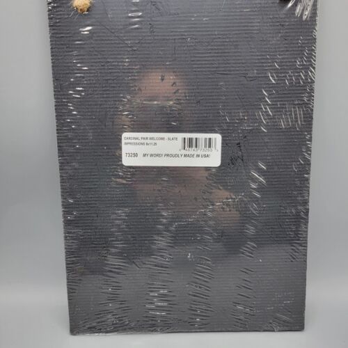 Myword! "Cardinal Pair Welcome" Slate Impressions 8"x11.25" NWT - Picture 2 of 2