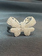 Pave 2.35 Cts Round Brilliant Diamonds Sparkling Butterfly Ring 14K Gold