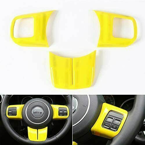 12X Full Set Interior Decoration Trim Kit for Jeep Wrangler JK JKU 11-17 Yellow - Picture 3 of 10