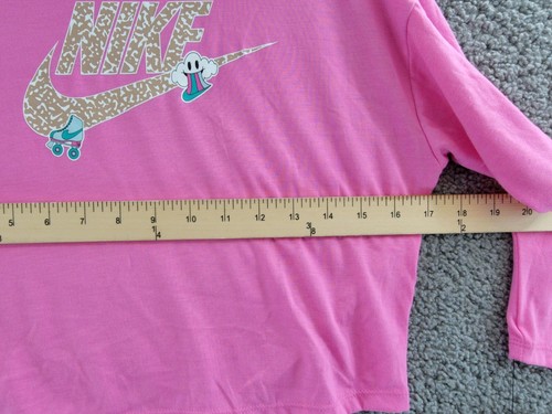 Nike Notebook Logo Knit Top Little Girls 6X/L Playful Pink Crew Neck Pullover - Picture 6 of 14