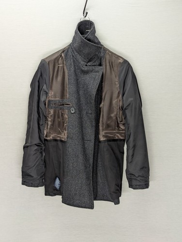 Zweireihiger Woll Peacoat Herren klein anthrazit grau klassisch Hilfiger Denim - Bild 9 von 15