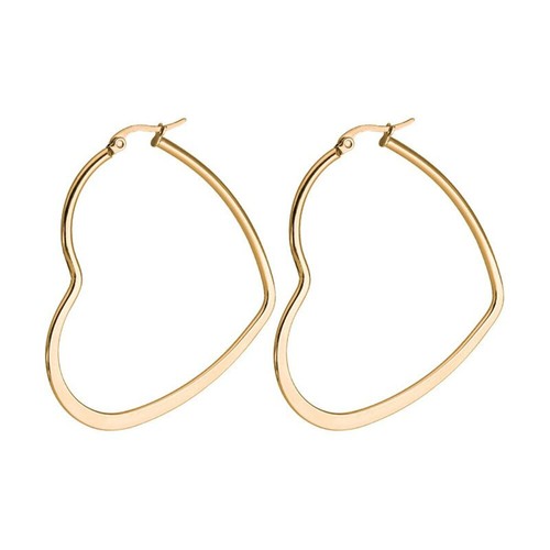 New Fashion Silver Unisex Heart Sleeper Hoop Earrings Gold Small large UK - Picture 21 of 21