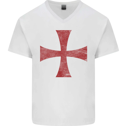 Caballero Templario Cruzado Disfraz Hombre Cuello En V Camiseta Algodón - Picture 19 of 43