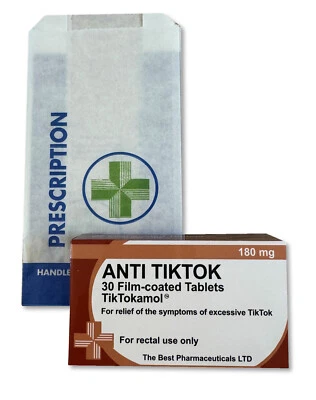 BOL LTD Anti TikTok Novelty Joke Pill Tablet Box - Fun Rude Xmas/Birthday Gift - Funny