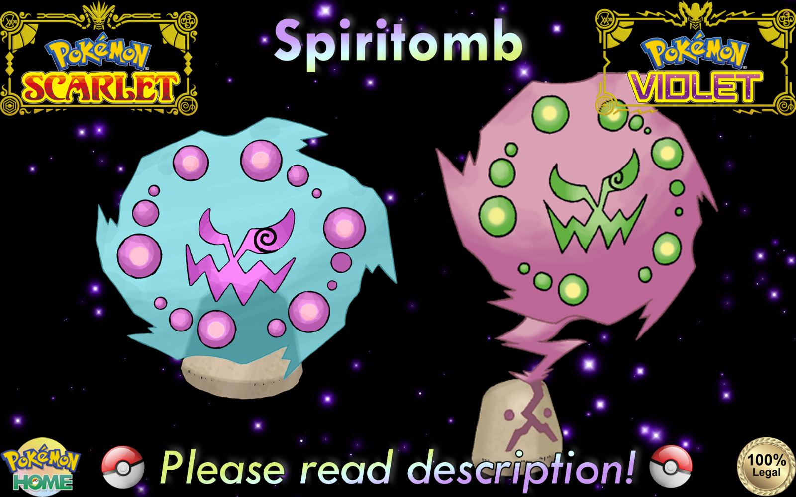 🍊Shiny/Non-shiny Spiritomb 6IV🍇Pokémon Scarlet/Violet (💯Legal)