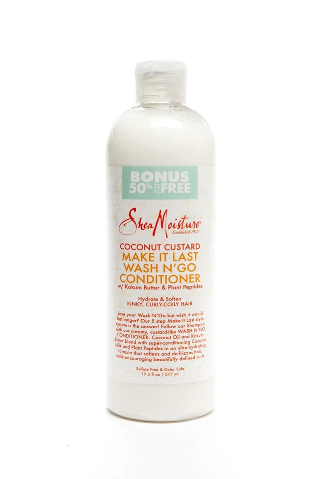Shea Moisture Coconut Custard Make It Last Wash N'Go Conditioner 577ml - Photo 1/1