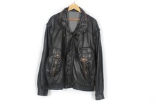 Giubbotto giacca uomo 2in1 nero vera pelle moto Trapper vintage taglia XL