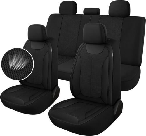 CAROMOP Car Seat Covers Premium 3D Air Mesh Cloth Full Set Washable and Breathab