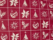 VTG CHRISTMAS WRAPPING PAPER GIFT WRAP TREE ORNAMENT HOLLY SNOWFLAKE NOS