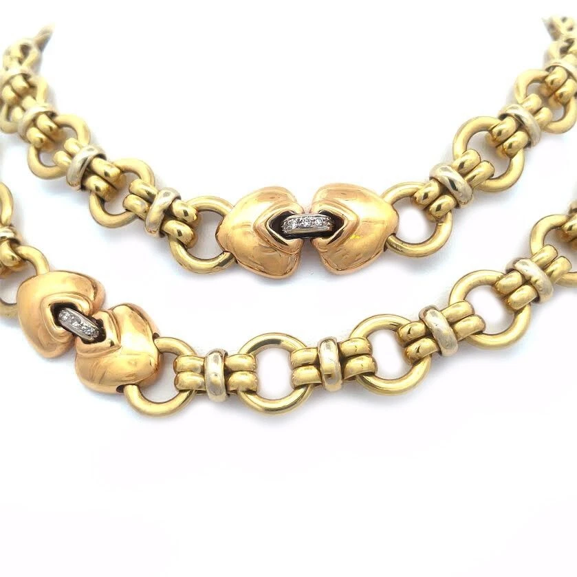 Collar Roberto Coin Oro 18k Diamante Corazones Motivo Amarillo 33" Largo Foto 4 de 4