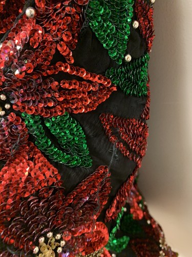 Vintage Laurence Kazar formelles Abend Perlen Weihnachtsstern Weihnachten Top Gr. XL - Bild 5 von 10