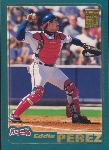 2001 Topps #420 Eddie Perez Atlanta Braves Baseball Card