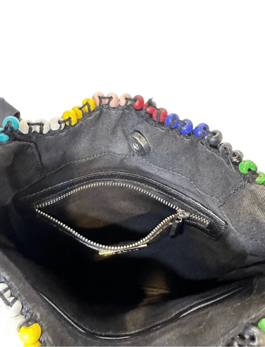 Sam Edelman Haden Rainbow Wooden Beaded Tote Shoulder Bag Rare - Picture 7 of 7