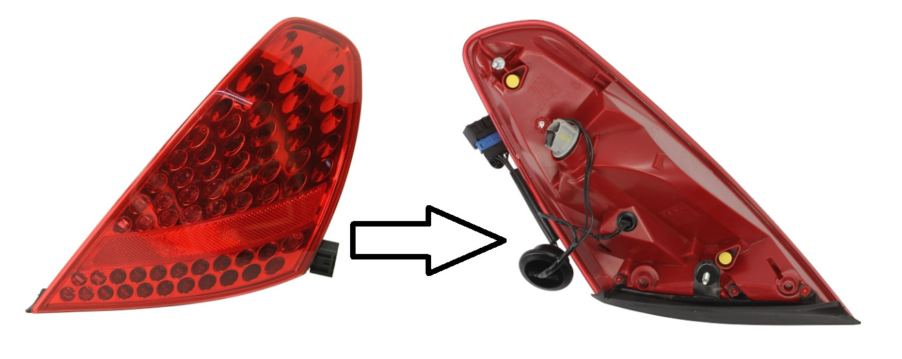 Lampe feu arriere droite original neuf Peugeot 307 Coupe Cabrio de 2003 a 2009