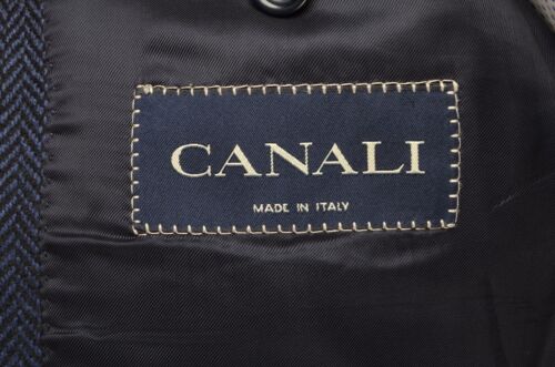 Men's CANALI Blue Herringbone Wool/Cashmere 2Btn EU 50R UK,US 40R Drop 6 Blazer - Picture 11 of 15