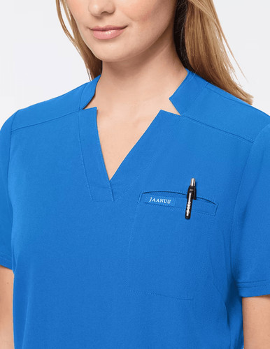 Jaanuu Relaxed 3-pocket Top Scrubs Royal Blue Women’s size XS Extra Small - Picture 5 of 6
