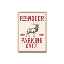 Reindeer Parking Sign, Reindeer Decor, Reindeer Aluminum Metal Decor Sign