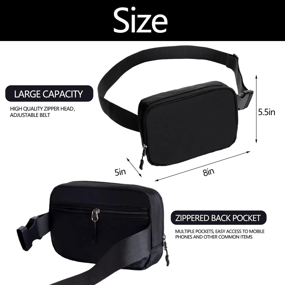 Belt bag Fanny pack crossbody bags for women Everywhere belt bag (black) Belt bag Fanny pack crossbody bags for women Everywhere belt bag (black)