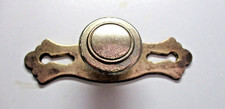 3915 Aged Brass Plated Zinc 1 Set Cabinet Door Drawer Pull Knob  Backplate Vtg