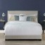 upholstered platform bed queen size w/ wood slats & headboard bed frame mattress