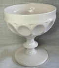 Vintage Jeanette Shell Pink Milk Glass Thumbprint Footed Sherbet/Dessert Cup