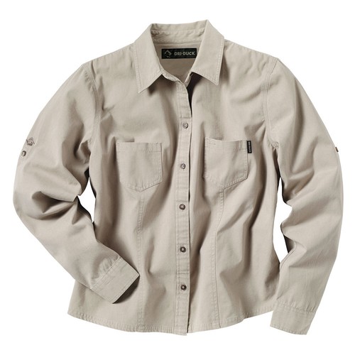 Dri Duck Mortar 8284 Long Sleeve Button Up Shirt Women's SM Sawtooth Collection - Picture 1 of 7