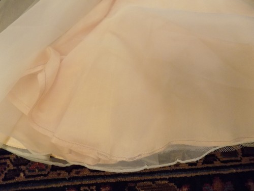 Vtg FABULOUS Gold Green Brocade Rhinestone Bows Poofy Skirt Netting Party Dress - Picture 12 of 23